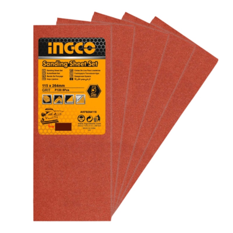 Ingco 50-Piece Sanding Sheet Set 264x115mm  AKFS2641151