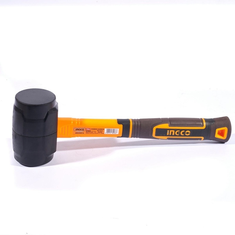 Ingco Rubber Hammer 450g with Fiberglass Handle  HRUH8816