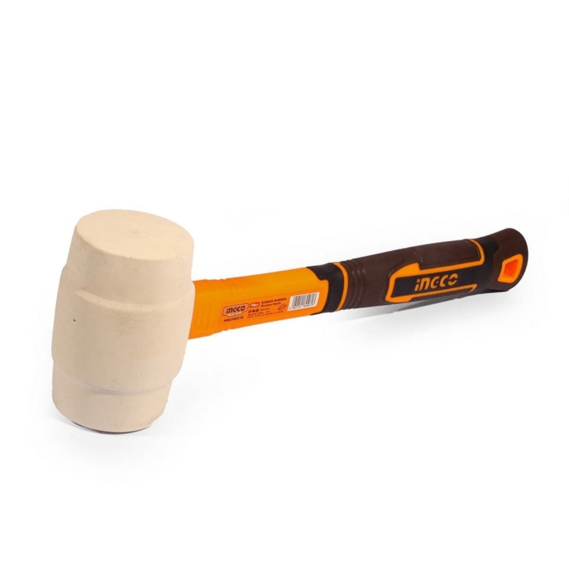Ingco Soft Rubber Hammer 450g with Fiberglass Handle  HRUH8916
