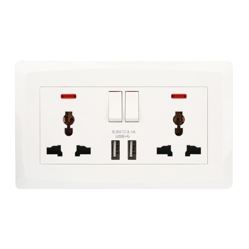 Terminator Double Universal Socket With 2 USB-A Outlet – TWS 2SUI-2USB
