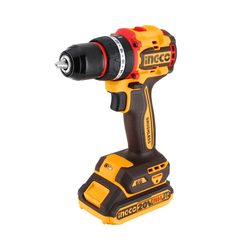 Ingco Lithium-Ion Cordless Impact Drill  66Nm with 2 Pieces 20V Batteries – CIDLI20668