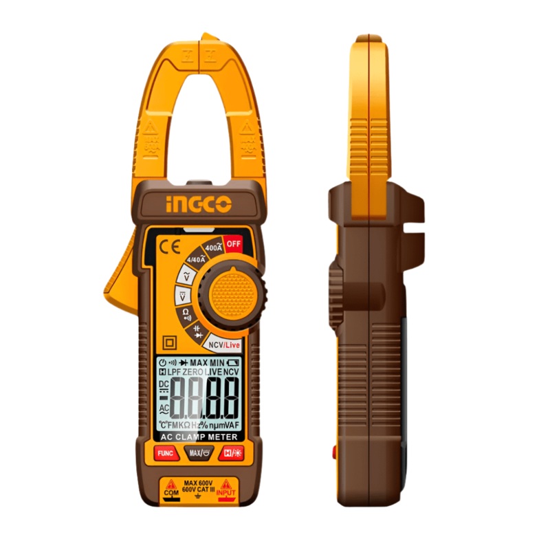 Ingco AC Digital Clamp Meter|DCM62001 – 400A 4000 Counts|DCM62002 – 400A 4000 Counts|DCM66002 – 600A 6000 Counts|DCM610001 – 1000A 6000 Counts|DCM610002 – 1000A 6000 Counts