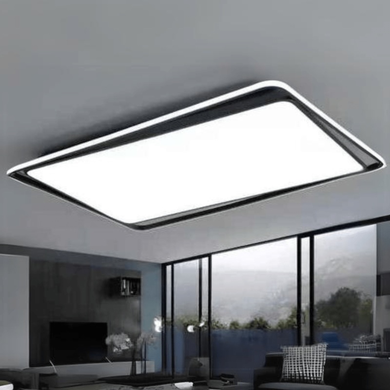 LED Black & White Rectangular Acrylic Flush Mount Ceiling Light – WX-C4