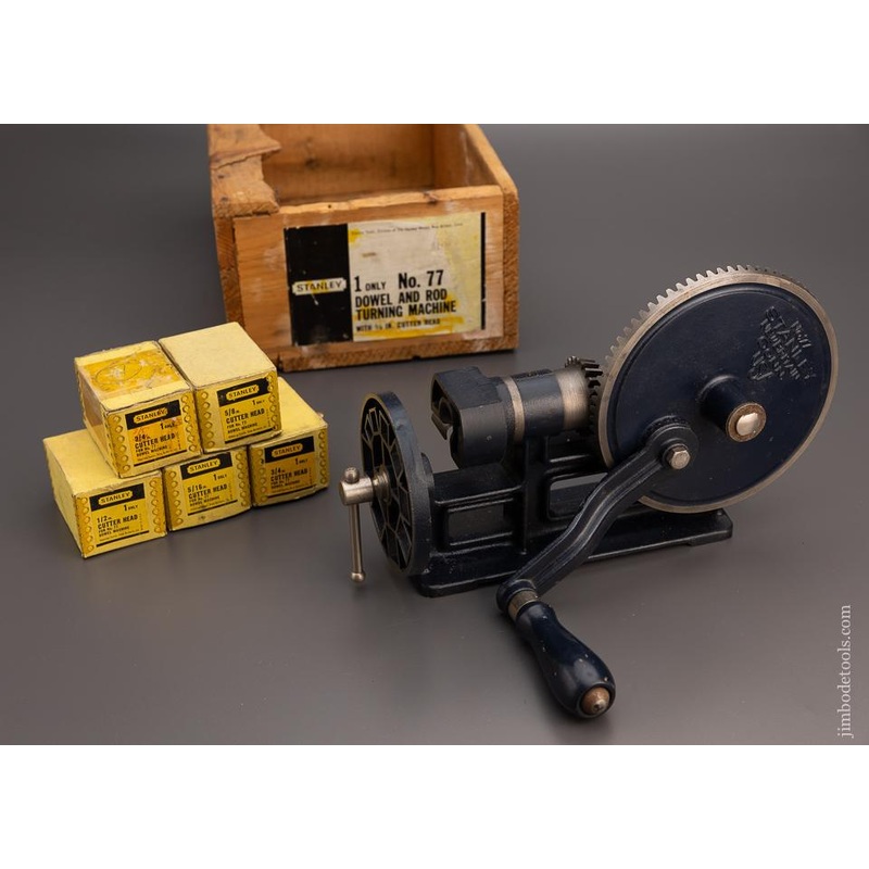 STANLEY No. 77 Dowel Machine Mint in Box with 5 Cutter Heads! – 97824