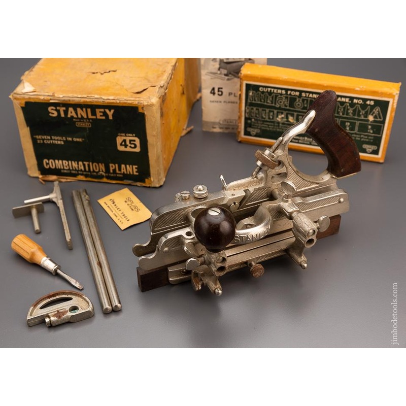 STANLEY No. 45 Combination Plane 100% COMPLETE in Original Box – 97988