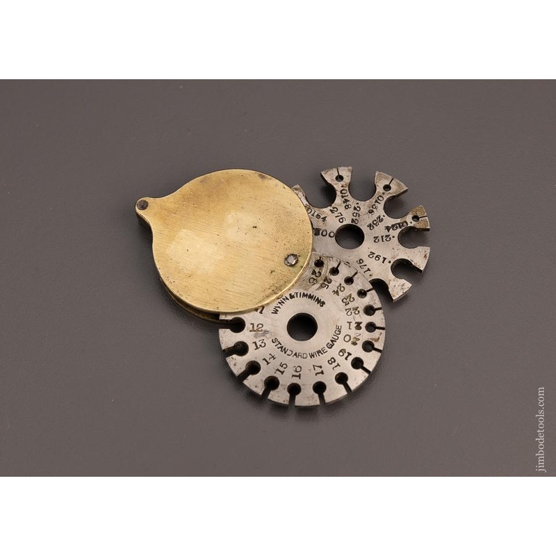 Remarkable Pocket Wire Gauge Folding Brass & Steel WINN & TIMMINS – 98234