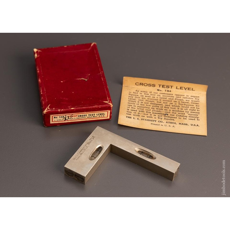 STARRETT No. 134 Cross Test Level Mint in Box – 98308
