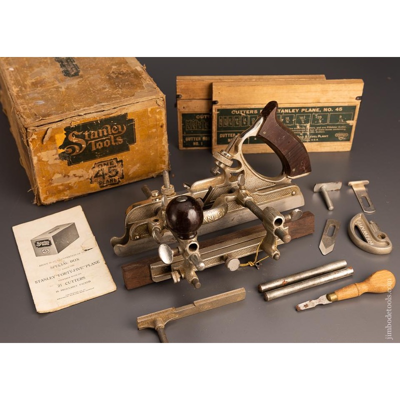 STANLEY No. 45 Combination Plane 100% COMPLETE in Original Box  – 98288