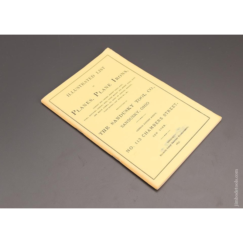 Reprint: Planes, Plane Irons,  SANDUSKY TOOL CO. – 98604