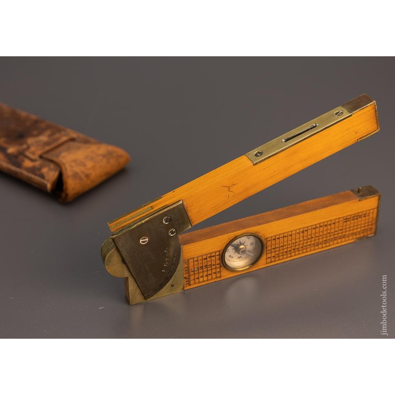 SHORT & MASON LTD. LONDON 12 inch Clinometer in Original Leather Case – EXCELSIOR 53165