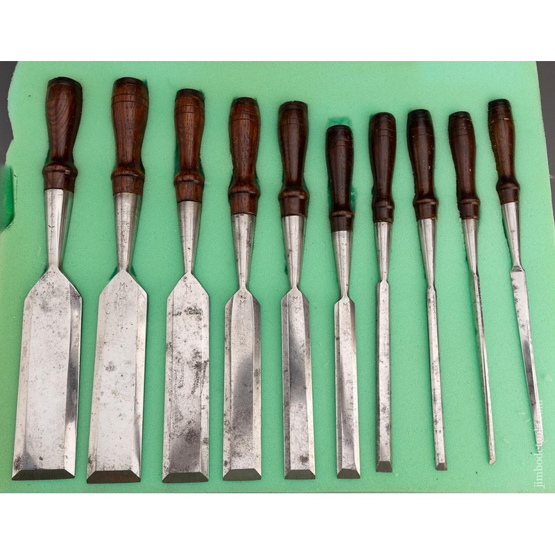 Vintage Set of 10 Socket Firmer Chisels by RELIANCE Youngstown, Ohio – 98614