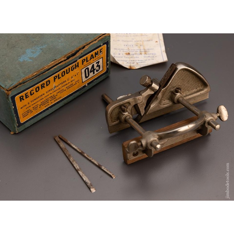 100% Complete! RECORD No. 043 Plough Plane in Original Box – 98695