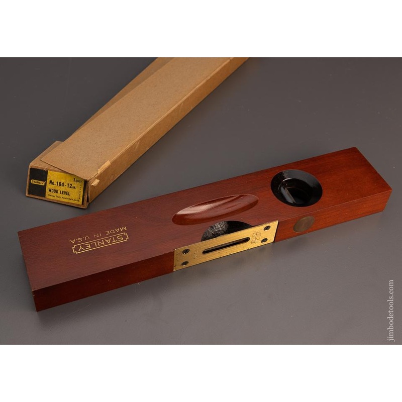 STANLEY No. 104 – 12 Inch Wood Level Mint in Original Box – 99338