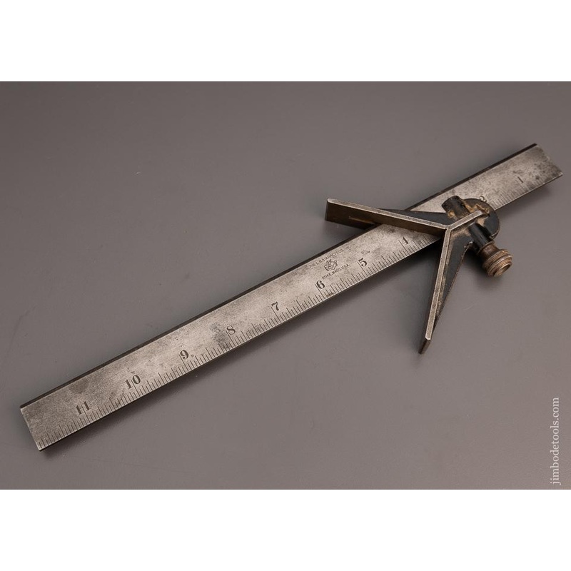 STARRETT Center Finding Head on Unique Beveled Edge, 12 Inch Scale – 99777