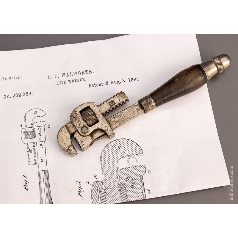 Rare Combination Tool Wrench and Screwdriver WALWORTH Patent 1882 Tiny 6 Inch Fine – 99845