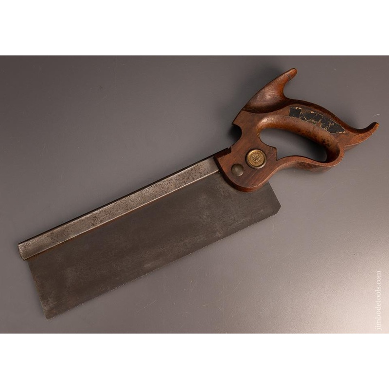 Rare and Fine DISSTON No. 4 Dovetail Saw with REGAN PATENT Handle Decal – 100103