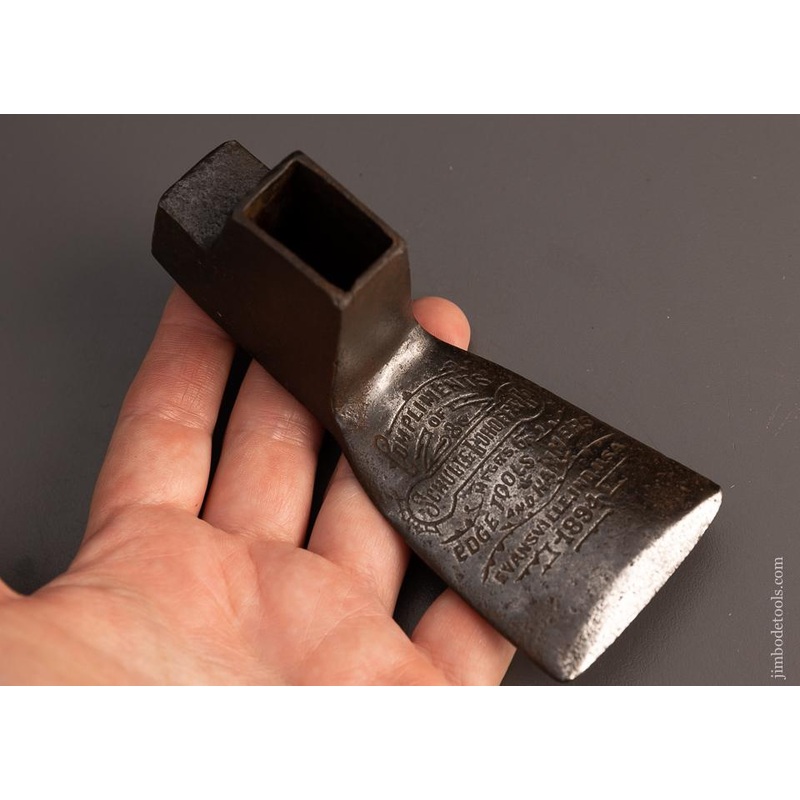 Rare Embossed Salesmans Sample Miniature Adze Head by SCHULTE LOHOFF EVANSVILLE, INDIANA  – 99851