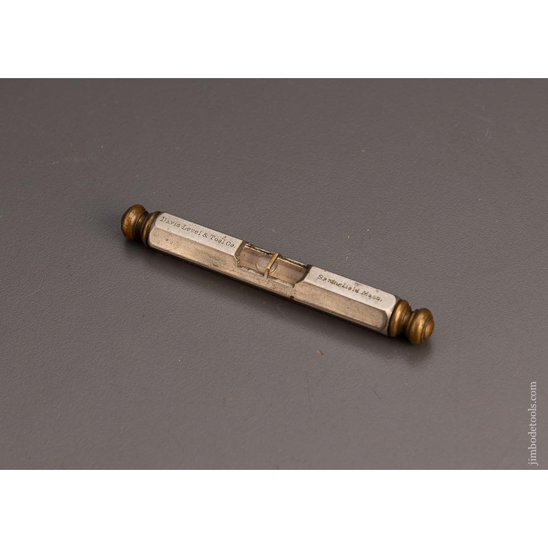 Rare & Near Mint DAVIS Octagonal Pocket Level with Finials – EXCELSIOR 99987 – AS OF SEPT 7