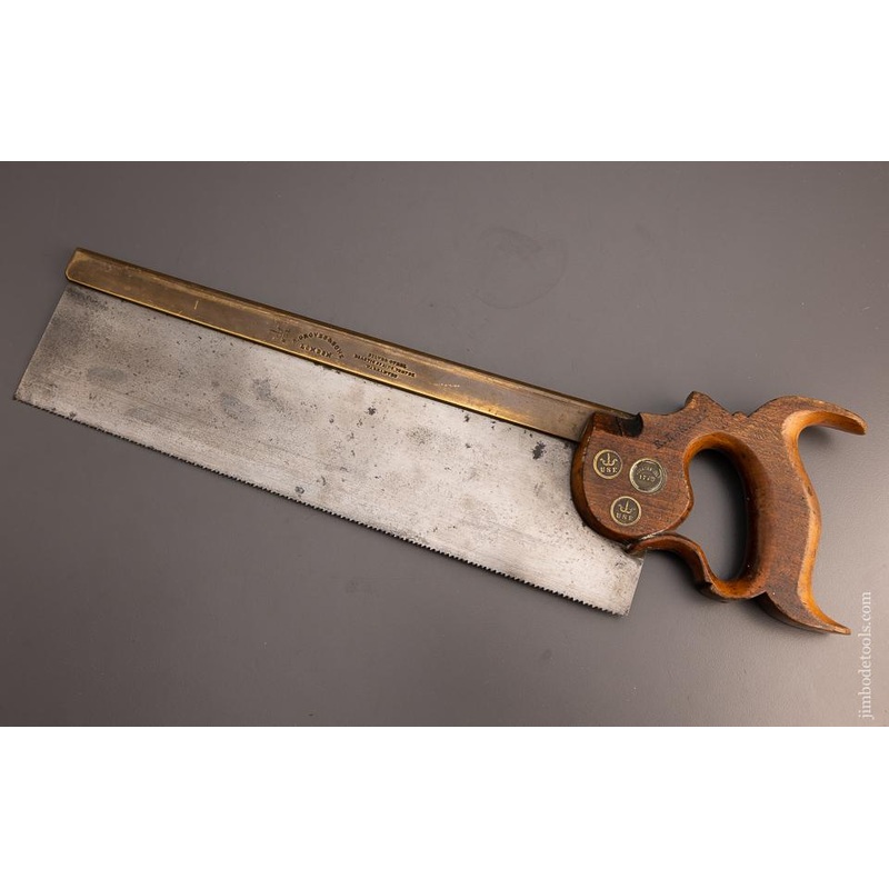 Spectacular Triple Medallion GROVES 1770 Brass Back Tenon Saw – 99554
