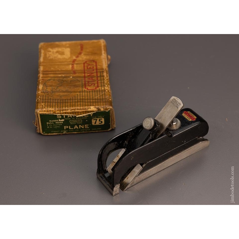 STANLEY No. 75 Bullnose Rabbet Plane Near Mint in Box with Decal – 99572