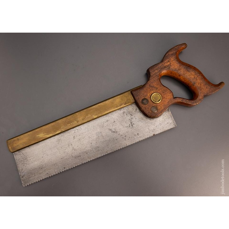 Rare DISSTON No. 5 Brass Back Tenon Saw Nasty Sharp – 100170