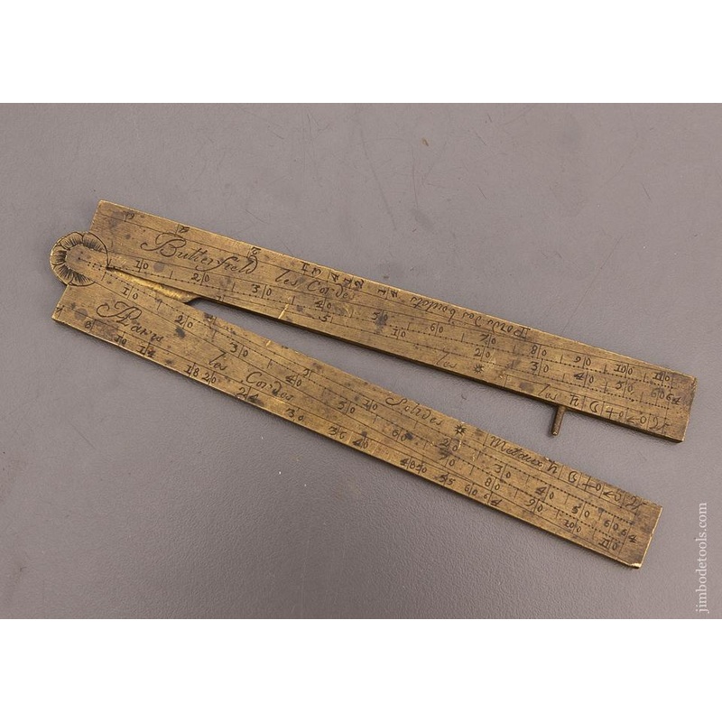 Stunning 17th Century French Brass Sector Rule signed Butterfield Paris ca. 1680-1724 – EXCELSIOR 100302