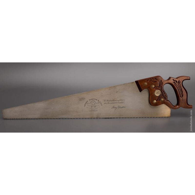 Spectacular DISSTON D-12 Rip Hand Saw with Stunning Walnut Handle Unused – 100456