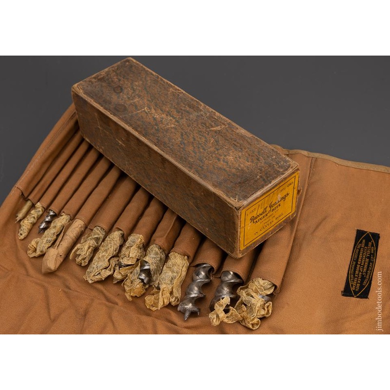 Set of RUSSELL JENNINGS Auger Bits in Canvas Roll Mint in Box – 100792