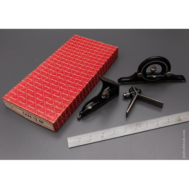 STARRETT No. C434-12-4R Satin Chrome Combination Set Mint in Box – 100723