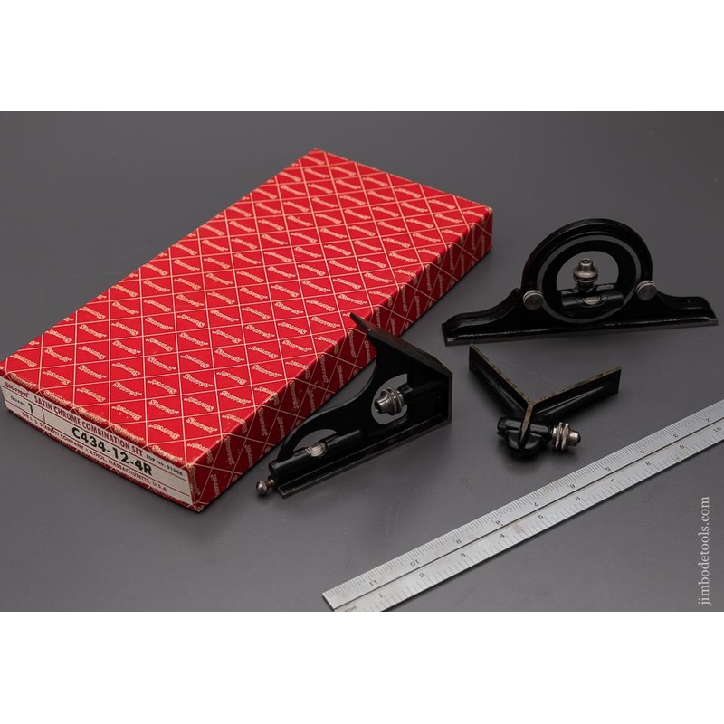 STARRETT No. C434-12-4R Satin Chrome Combination Set Mint in Box – 100724
