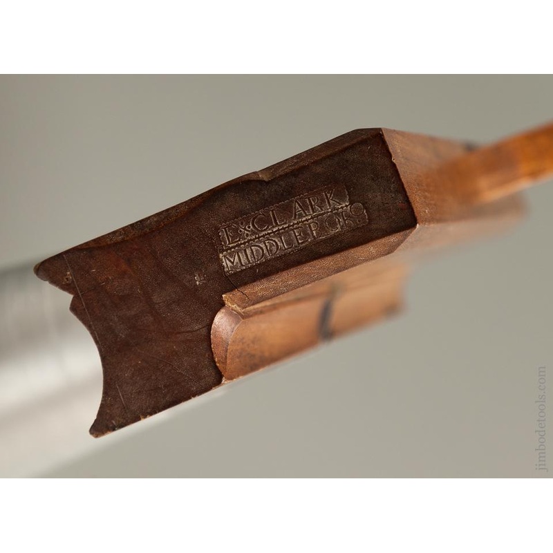 RARE Left-handed Configuration E. CLARK MIDDLEBORO circa 1790 Ten inch Yellow Birch Molding Plane FINE & ORIGINAL – EXCELSIOR 76064