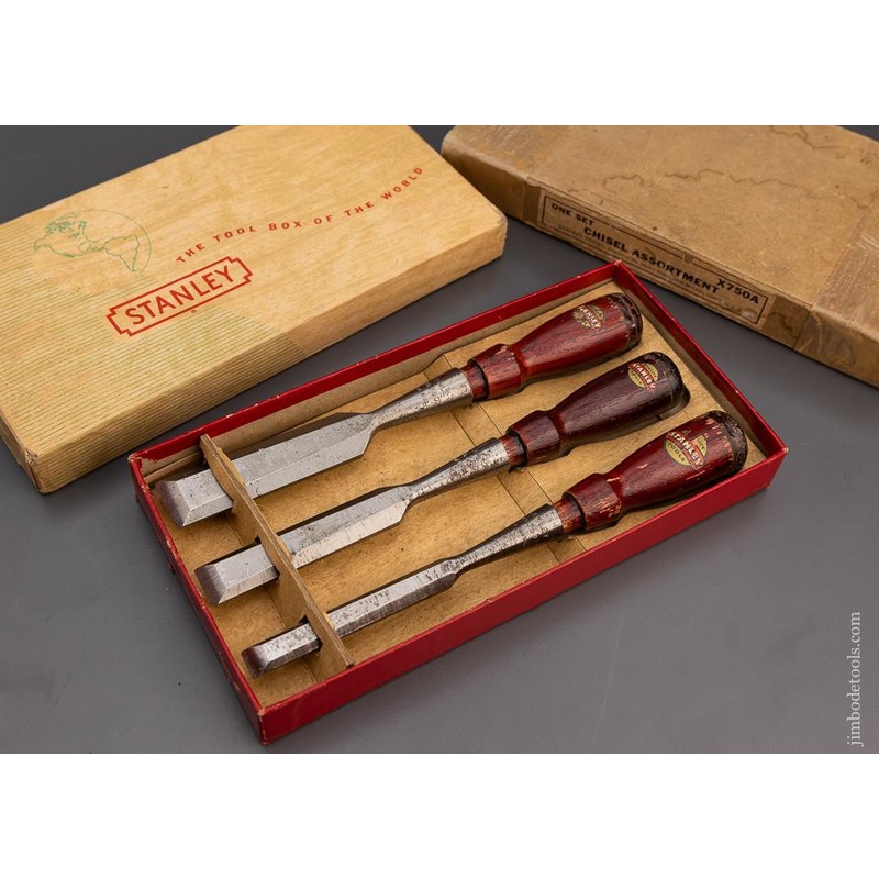 STANLEY No. X750A Chisel Set Near Mint in Box – 100761