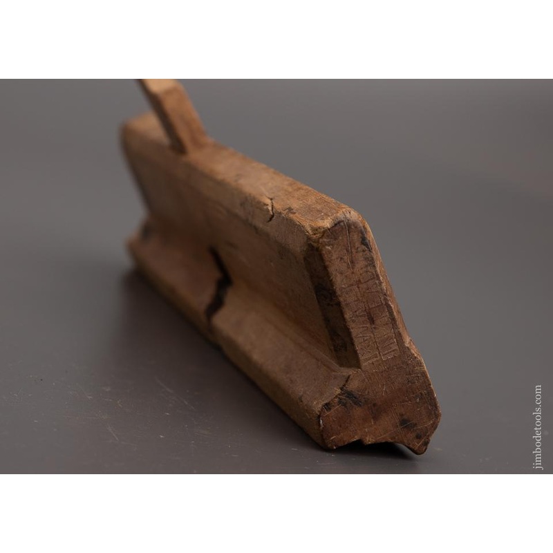 RARE & Fine! 18th Century I. WALTON IN READING 1 3/4 inch Wide Yellow Birch Complex Molding Plane circa 1730-85 – 101011