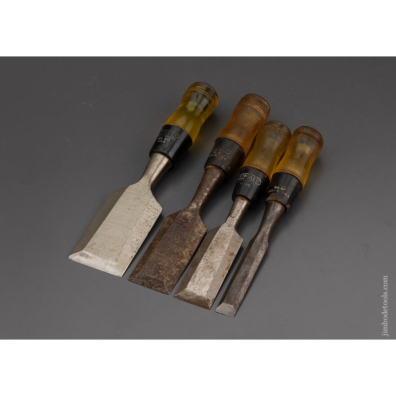 Set of  4 STANLEY No. 60 Chisels – 101612