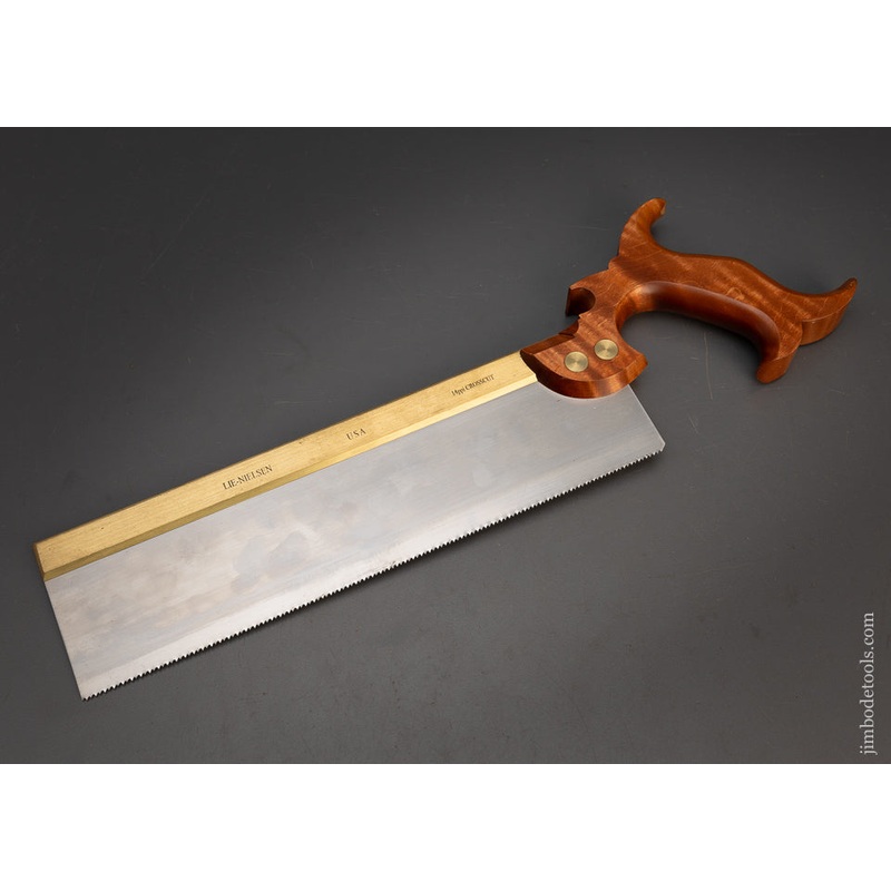 Sweet! Discontinued LIE NIELSEN Brass Back Carcass Saw with Tiger Maple Handle –  115429