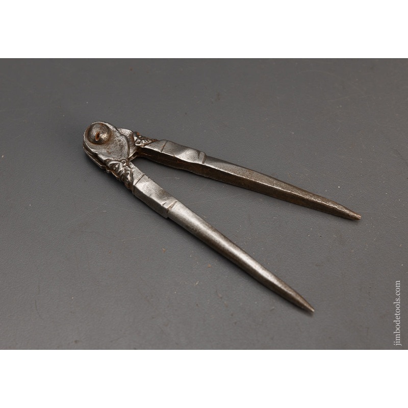 Spectacular Hand Forged 4 1/2 Inch Dividers with Bearded Man Motif – 115648