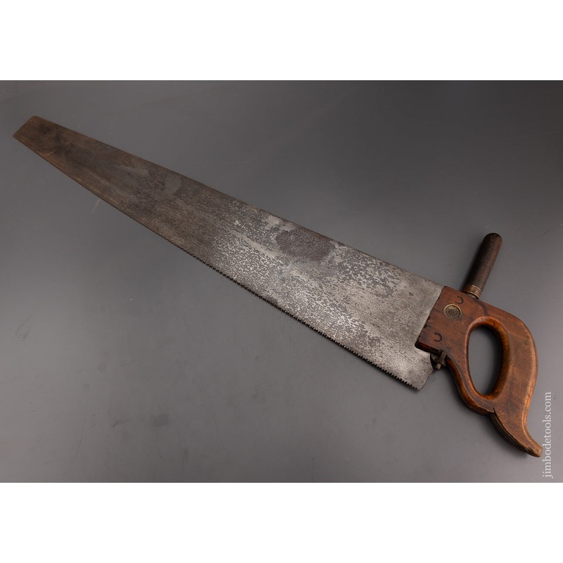 Rare E.M. BOYNTON Patent Saw Handle with File Compartment 36 Inch Timber Framing Saw – 100801