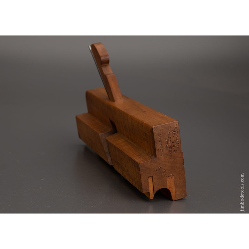 Stunning Tiger Applewood Moulding Plane by B. SHENEMAN PHILA. – EXCELSIOR 101813