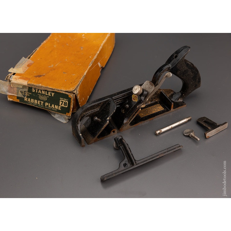 STANLEY No. 078 Rabbet Plane 100% Complete Near Mint in Box — 102003