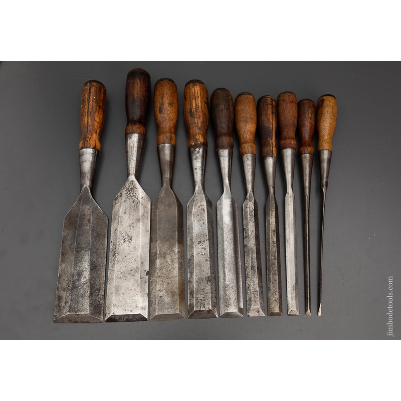 Rare Set of 10 EVERLASTING Chisels by G.E. WOOD – 102302 – AS OF FEB 26