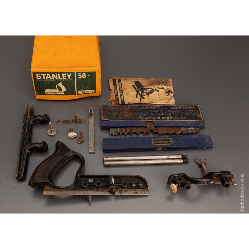 STANLEY No. 50 Combination Plow Plane 100% Complete in Original Box USA MADE – 102345