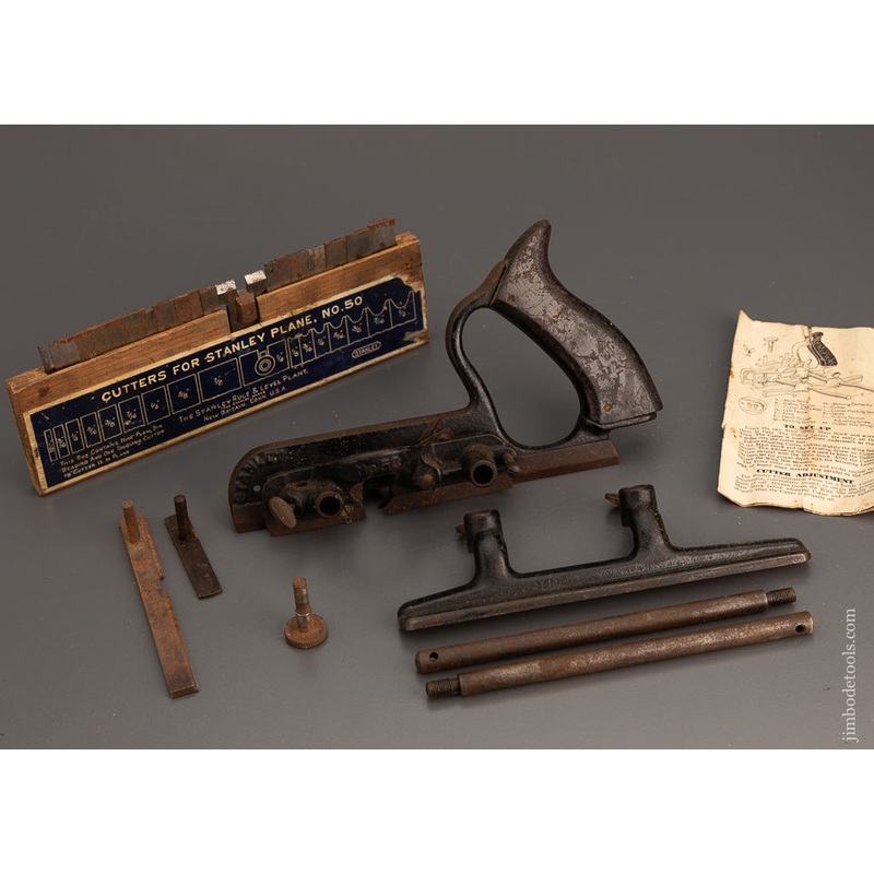 STANLEY No. 50 Combination Plow Plane with all 17 Cutters – 102339