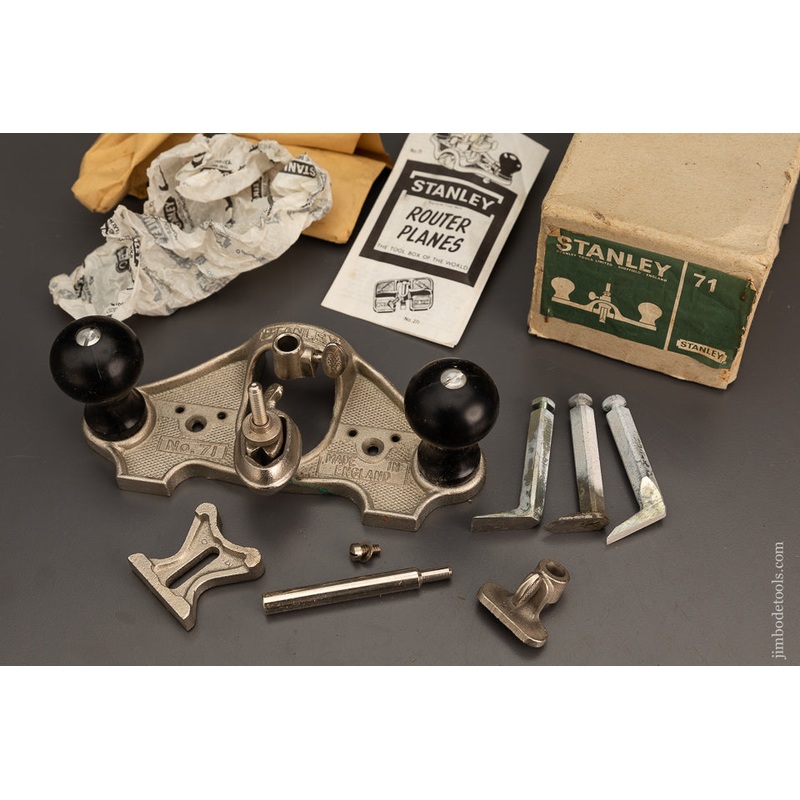 STANLEY No. 71 Router Plane 100% Complete Mint in Box – 101936