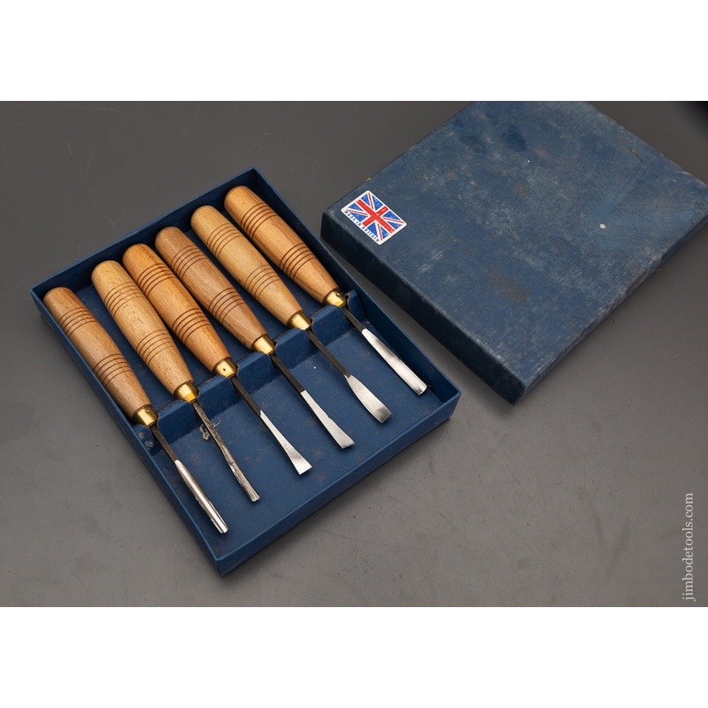 Set of 6 Carving Gouges Mint in Box MADE IN BRITAIN –  102437