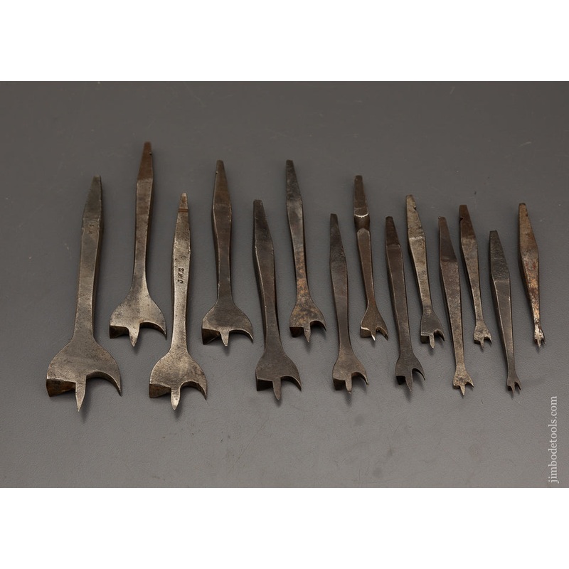 Working Set of 14 19th Century Center Bits for Bit Brace – 102404