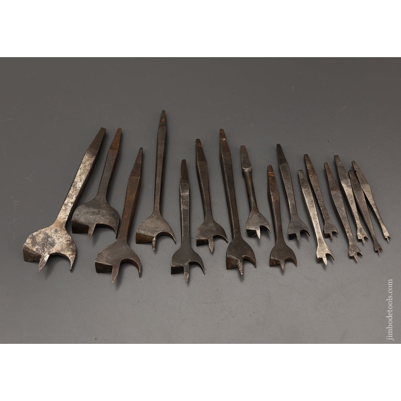 Working Set of 16 19th Century Center Bits for Bit Brace – 102406