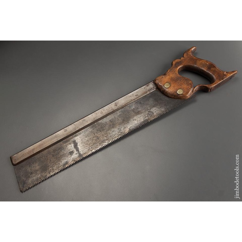10 point 14 inch Crosscut DAVENPORT GERMAN STEEL Back Saw circa 1820 Mark * 78908
