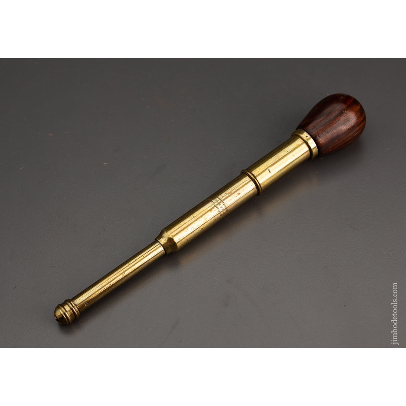 Rare MILLERS FALLS Rosewood Handle Brass Push Drill – EXCELSIOR 102498