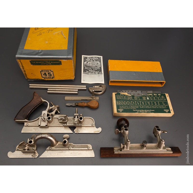 STANLEY No. 45 Combination Plane 100% COMPLETE in Original Box – 102559