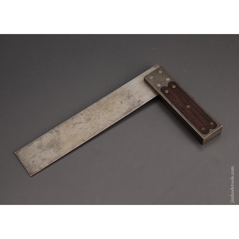 Rare & Fine ROBINSON PAT. JULY 14, 1874 ST. JOHNSBURY Rosewood & Steel Try Square – 102790